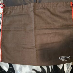 Coach Brown Dust Bag with Red Trim